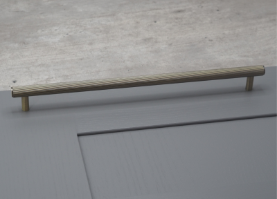 320mm Antique Brass Reeded Handle