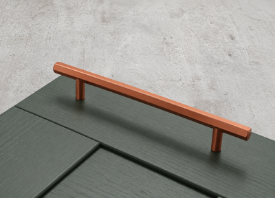Hexagon 160mm Bar Handle Rose Gold Copper