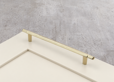 160mm Polished Brass Triangular Bar Handle