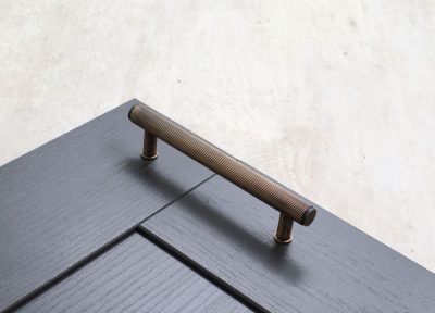 Solid Brass Antique 128mm Antique Brass Reeded Grooved Handle